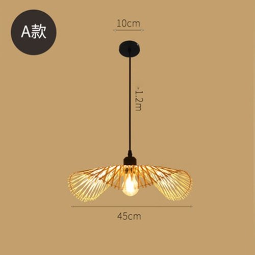Bambus Chandelier Rattan Lamp - A - 17.7" / 45cm - Level Decor