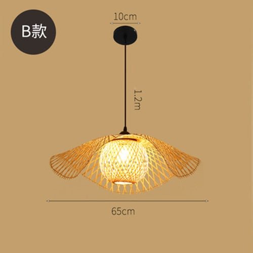 Bambus Chandelier Rattan Lamp - B - 25.6" / 65cm - Level Decor