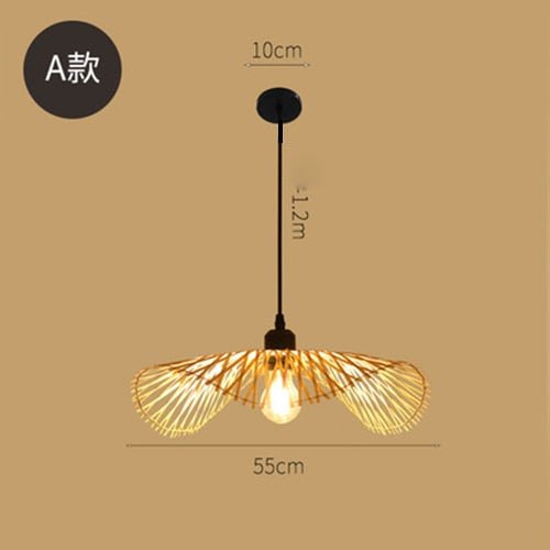 Bambus Chandelier Rattan Lamp - A - 21.7" / 55cm - Level Decor