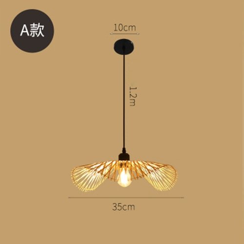 Bambus Chandelier Rattan Lamp - A - 13.7" / 35cm - Level Decor