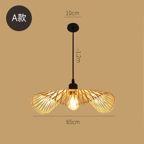 Bambus Chandelier Rattan Lamp - A - 25.6" / 65cm - Level Decor