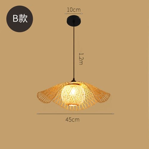 Bambus Chandelier Rattan Lamp - B - 17.7" / 45cm - Level Decor