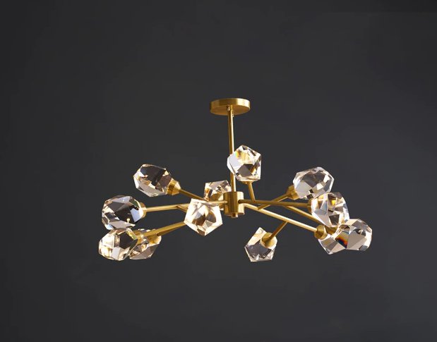 Cyrus Chandelier - A - 12 Lights - 35.4" x 17.7" / 90cm x 45cm - 60W / Warm Light - Level Decor