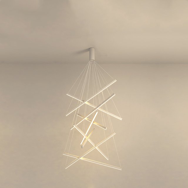 Isidore Chandelier - 9 Heads - White - 47.2" / 120cm - 130W / Warm White (3000K) - Level Decor