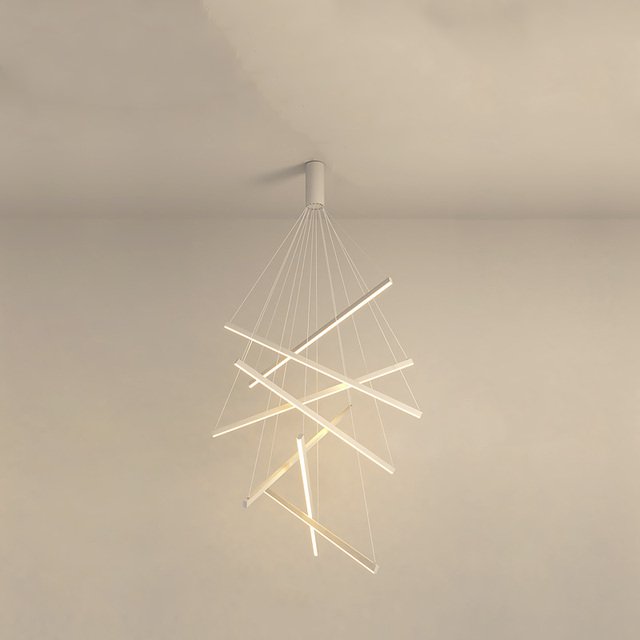 Isidore Chandelier - 7 Heads - White - 39.4" / 100cm - 100W / Warm White (3000K) - Level Decor