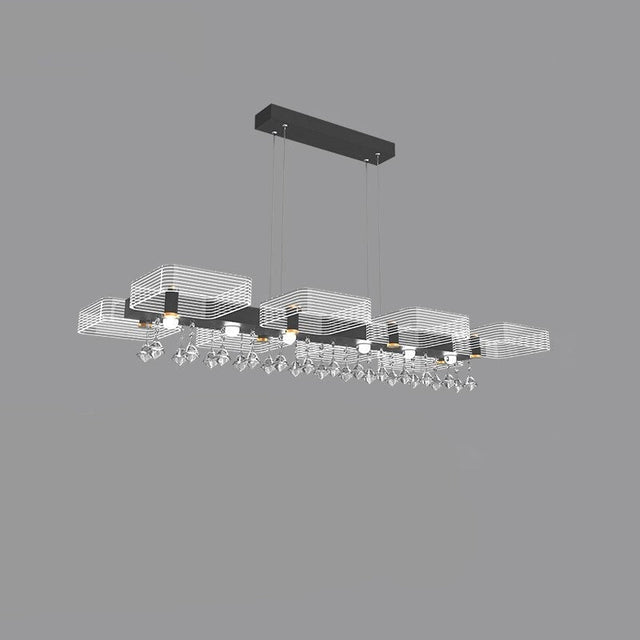 Leandro Chandelier - D - 8 heads - 41.3" x 19.6" x 59.0" / 105cm x 50cm x 150cm - 72W / White Light - Level Decor