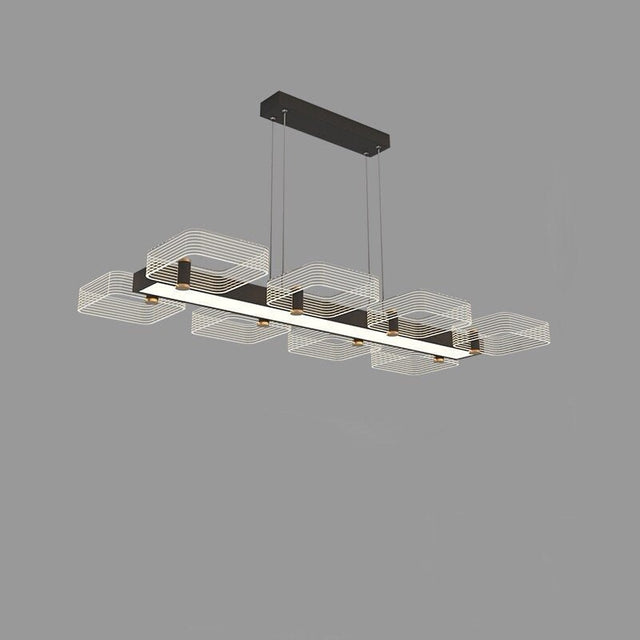 Leandro Chandelier - B - 8 heads - 41.3" x 19.6" x 59.0" / 105cm x 50cm x 150cm - 72W / White Light - Level Decor