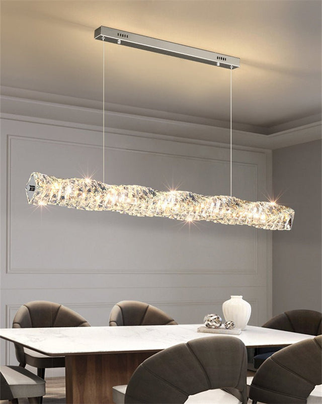 Marco Chandelier - Chrome - 39.3" x 4.7" / 100cm x 12cm - 90W / Cold White - Level Decor