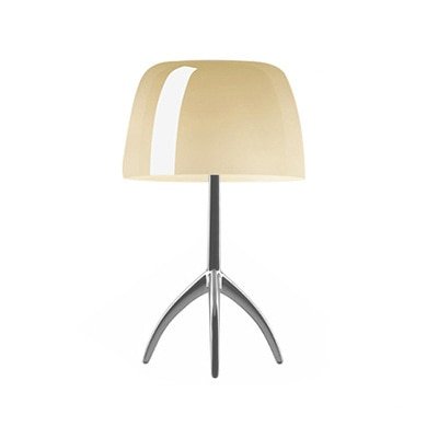 Maximilian Table Lamp - Chrome and Cream / Small - 7.9" x 13.8" / 20cm x 35cm - Level Decor