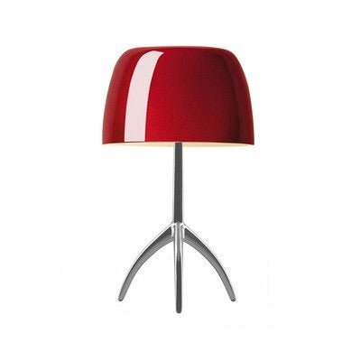 Maximilian Table Lamp - Chrome and Red / Small - 7.9" x 13.8" / 20cm x 35cm - Level Decor