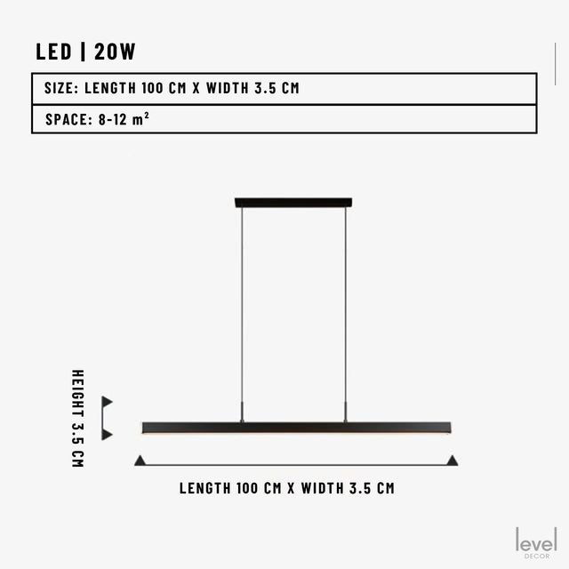 Orust Minimalist Nordic Chandelier - long 100cmTwo-color - Level Decor