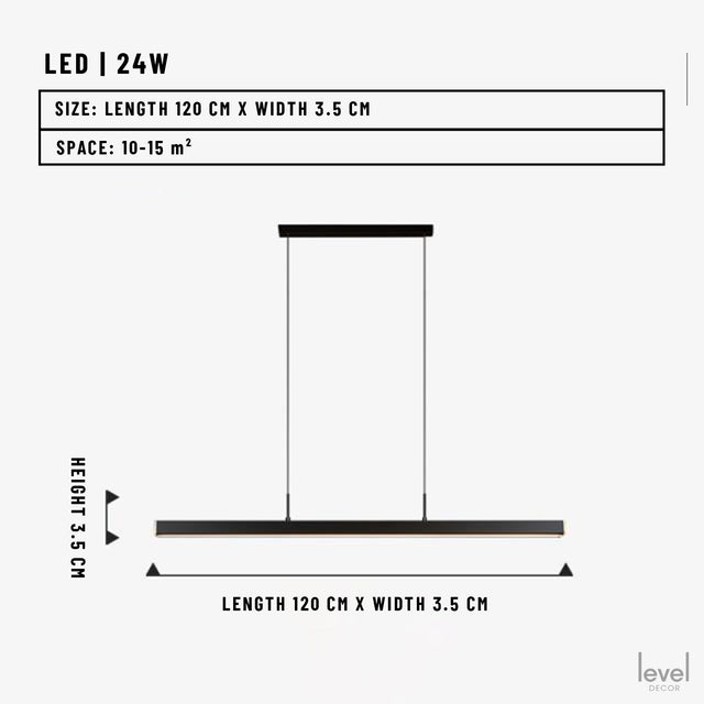 Orust Minimalist Nordic Chandelier - long 120cmTwo-color - Level Decor