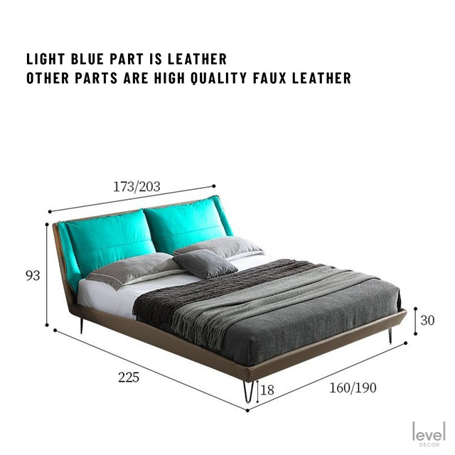 Jayden Italian Minimalist Leather Bed - Level Decor