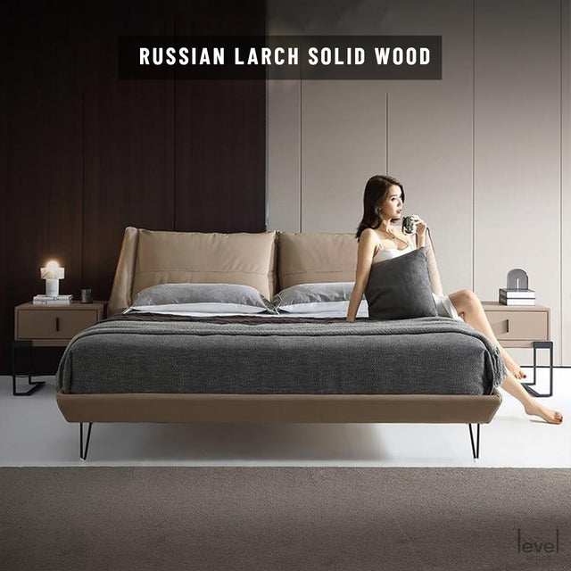 Jayden Italian Minimalist Leather Bed - Level Decor