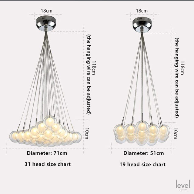 FΓ₯rΓΆ Nordic Glass Ball LED Chandelier - Level Decor