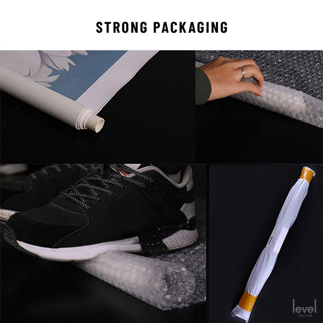 Nordic Golden Abstract Leaf Flower Canvas Painting - Level Decor