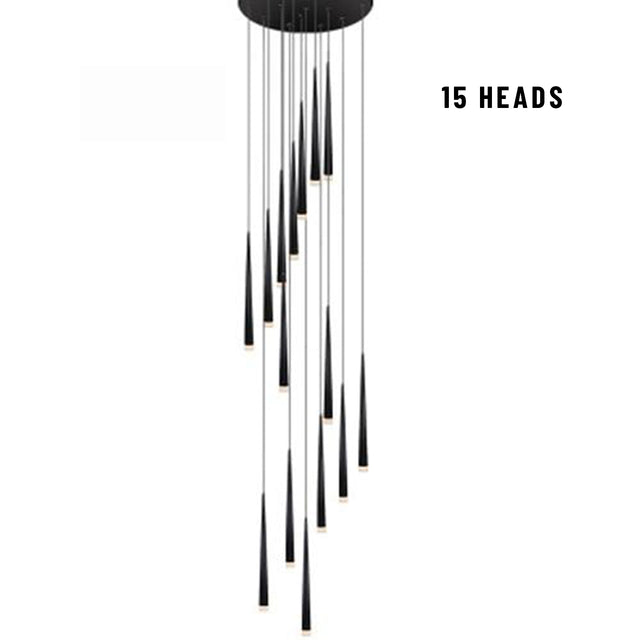 LED Long Downlight Chandelier - 15 heads - Level Decor