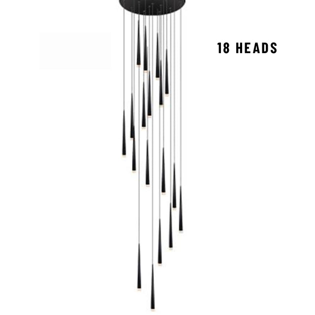LED Long Downlight Chandelier - 18 heads - Level Decor