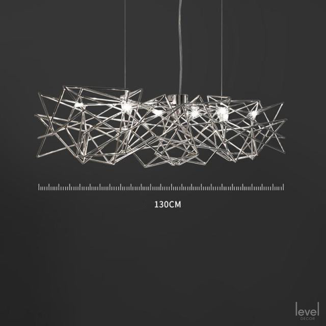 Nordic Luxury Meshed-Style Pendant Light - 130cm-chrome / warm light - Level Decor