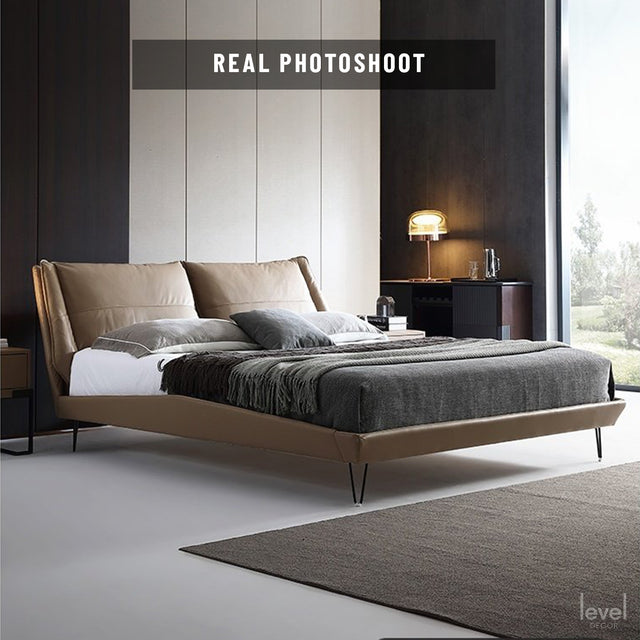 Jayden Italian Minimalist Leather Bed - Level Decor