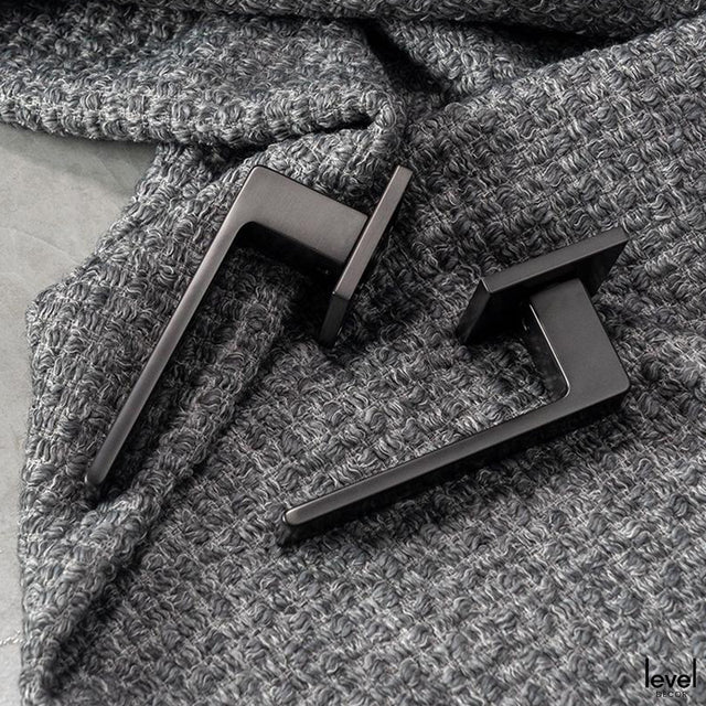 Grey Brushed Wooden Door Handle - Level Decor