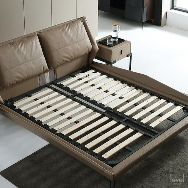Jayden Italian Minimalist Leather Bed - Level Decor