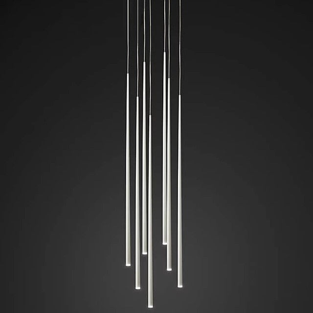 LED Long Downlight Chandelier - D5cm H90cm White - Level Decor