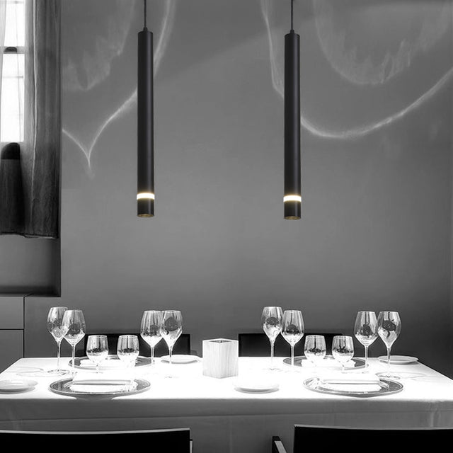 Modern Pipe Pendant Light - Black / 10W, Warm White - Level Decor