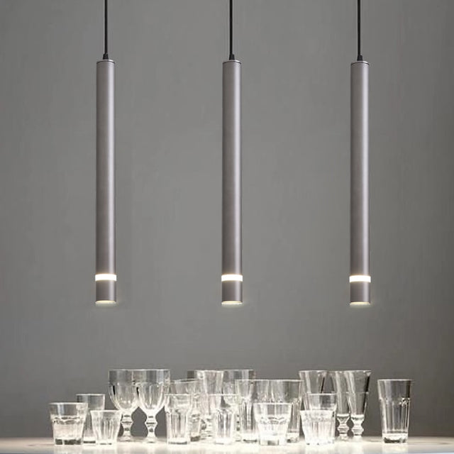 Modern Pipe Pendant Light - Gray / 10W, Warm White - Level Decor