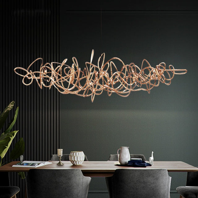 Nordic & Modern Luxury Chandelier - L95cm / Rose gold lamp body / Natural light - Level Decor