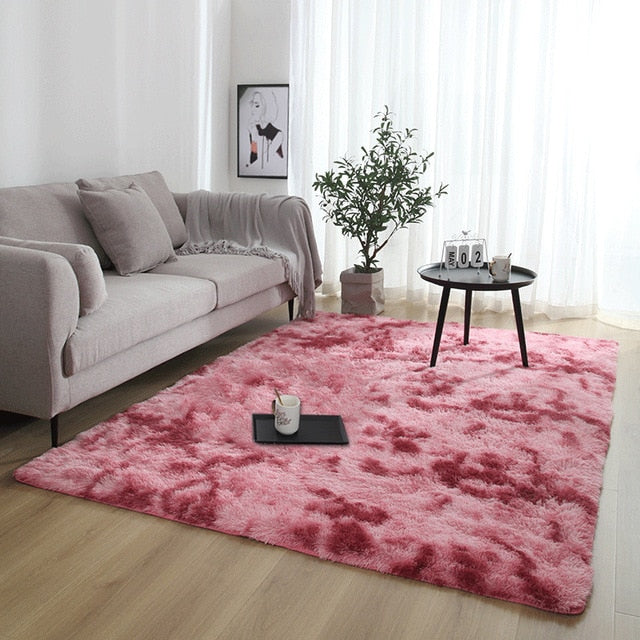 Motley Plush Soft Fluffy Rug - Motley Dark Red / 120x160cm - Level Decor