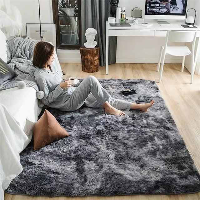 Motley Plush Soft Fluffy Rug - Motley Gray / 120x160cm - Level Decor
