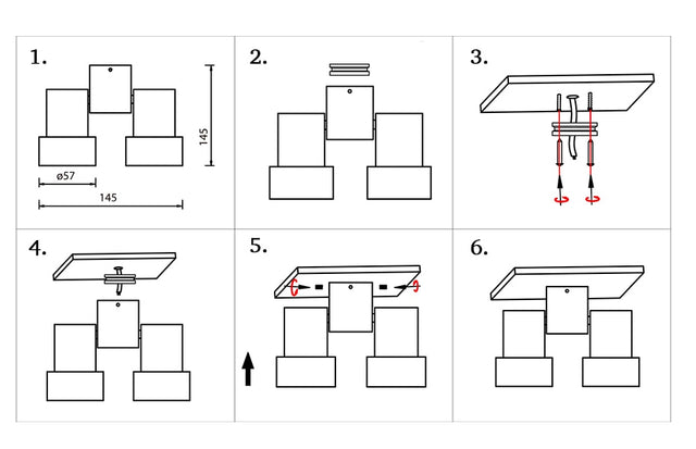 Adjustable Double Spotlight White/Black - Level Decor