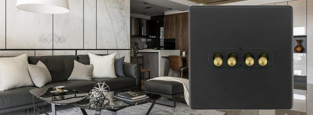 Dark Grey Retro 1-4 G, 2 Way Toggle Switch - Level Decor