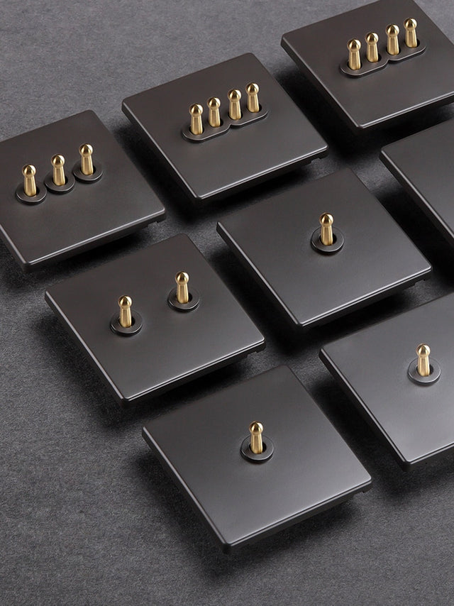Dark Grey Retro 1-4 G, 2 Way Toggle Switch - Level Decor