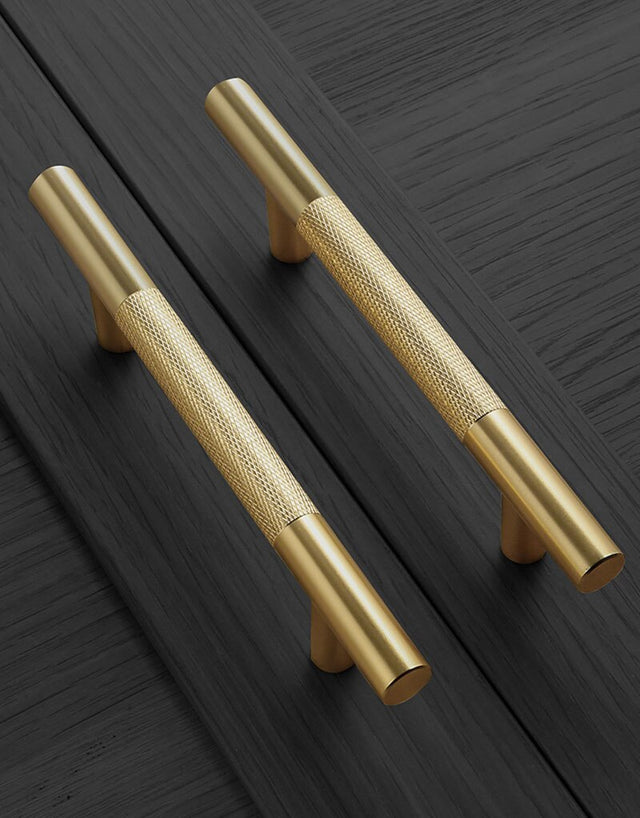 Nozzti Brass Textured Cabinet Handles - Level Decor