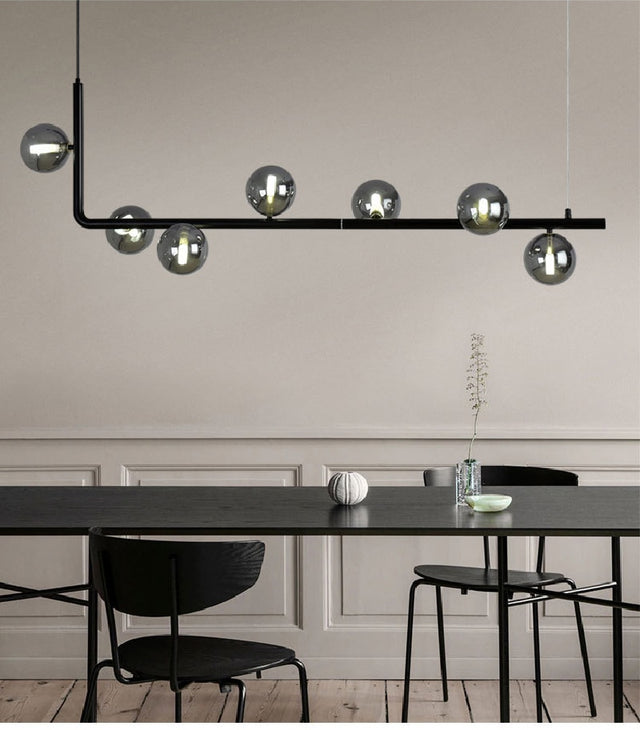 Stylish Metal And Glass Kitchen Island Chandelier Lamp - Level Decor