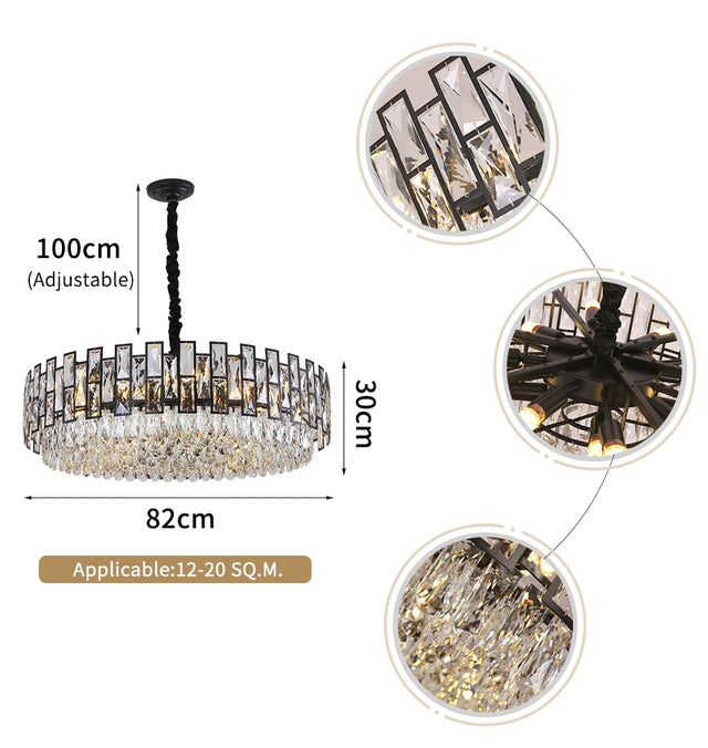 Metz Modern Crystal Chandelier - Level Decor