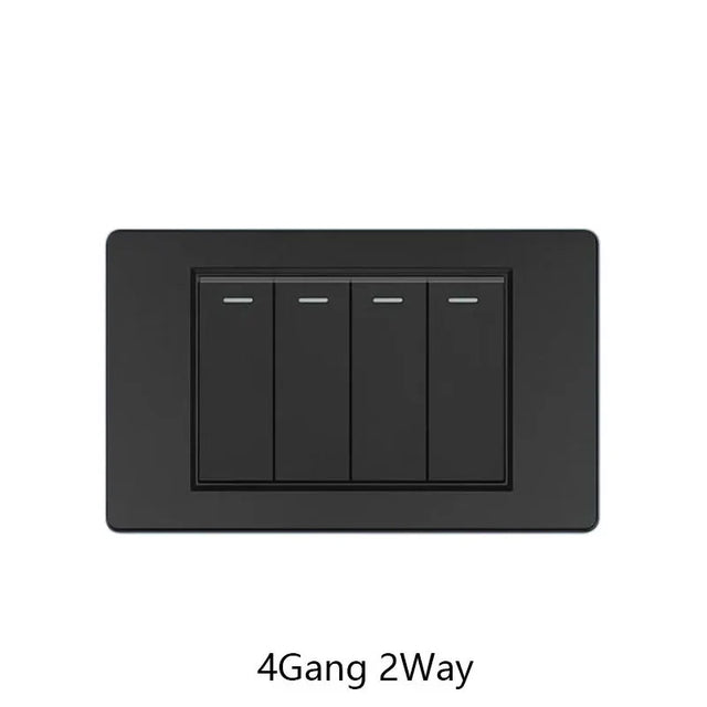 Yuki Universal Series LED Rocker Switch - 1-4 Gang, 2 Way, PC Panel