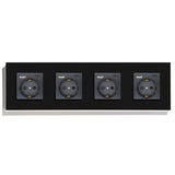Hiroshi Black Glass EU Socket with USB Ports - Single, Double, Triple Outlets