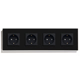 Hiroshi Black Glass EU Socket with USB Ports - Single, Double, Triple Outlets