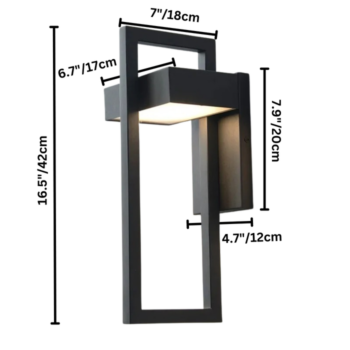 Helioq Outdoor Wall Lamp - 16.5" / 42cm - 12W / Warm Light 3000K - Level Decor