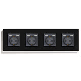 Hiroshi Black Glass EU Socket with USB Ports - Single, Double, Triple Outlets