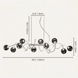Corvus Chandelier - 14 heads - 55.1" x 59" / 140cm x 145cm / Cool White (6000K-6500K) - Level Decor