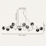 Corvus Chandelier - 14 heads - 55.1" x 59" / 140cm x 145cm / Cool White (6000K-6500K) - Level Decor