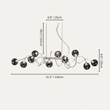 Corvus Chandelier - 10 Heads - 41.3" x 59" / 105cm x 145cm / Cool White (6000K-6500K) - Level Decor