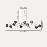 Corvus Chandelier - 8 Heads - 33.4" x 59" / 85cm x 20cm / Cool White (6000K-6500K) - Level Decor