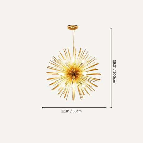 Dahlia Chandelier - 12 Lights - 22.8" / 58cm - 144W - Level Decor