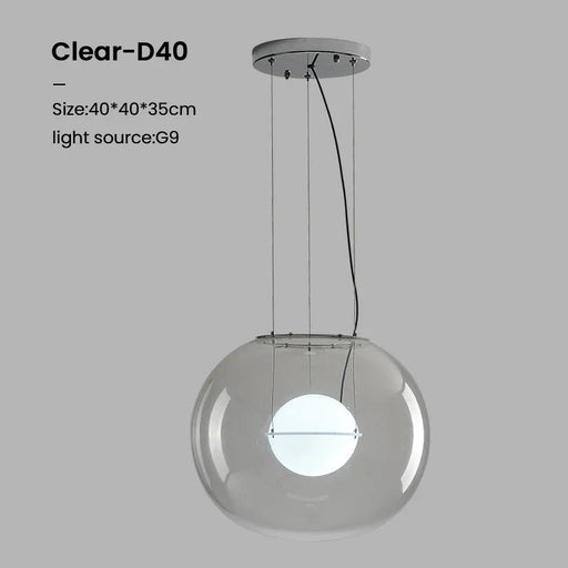 Zenith Glass Pendant Light - Clear - Dia 18.7" / 40 cm / Cold White - Level Decor