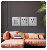 Rene Black Glass Push Button Switch with LED Indicator - 1-4 Gang, 1-2 Way